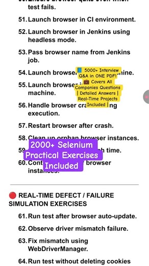 2000+ Selenium Practical Exercises for Real Project Practice