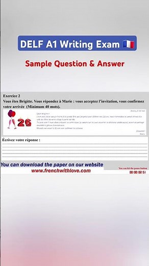 DELF A1 WRITING EXAM: Sample Question & Answer | A1 French Exam Preparation #delfa1 #delf #delfa2
