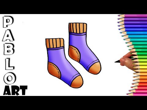 How to draw 🧦 Socks cartoon | step by step