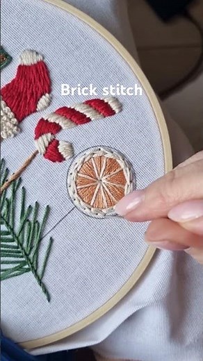 Learn Brick Stitch with Christmas Greens 🌿✨ #embroidery #tutorial #diy #christmas #craft #handmade