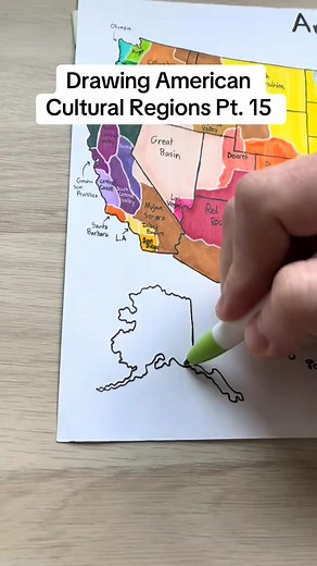 Drawing American Cultural Regions part 15 final part #us #map #america #usa #culture #final | Carey Lewis