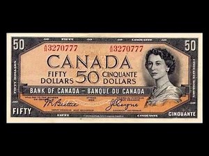 All Canadian Dollar Banknotes - Bank of Canada - 1954 to 1987 Issues