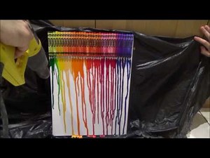 How to do MELTED CRAYON ART on Canvas. Crayola Meltdown