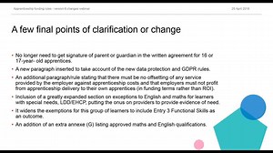 The ESFA brought in new funding changes at the end of March. It includes updates on the 20% off-the-job training, the 10% transfer of employer levy funds to other employers and what can be funded in the world of resits and retakes. Our webinar will make the changes clear. All our webinar resources can be found here https://bit.ly/2r04oCB. | City & Guilds | Facebook