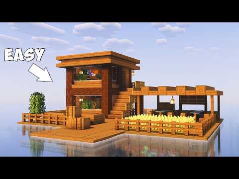 ⛏️Minecraft: How to build an Easy Survival Raft Base🏠🌊