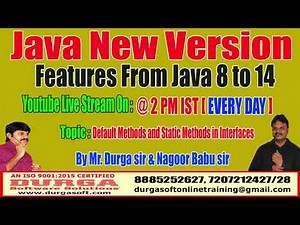 Java New Version Features From Java 8 to 14 by Durga sir & Nagoor Babu sir