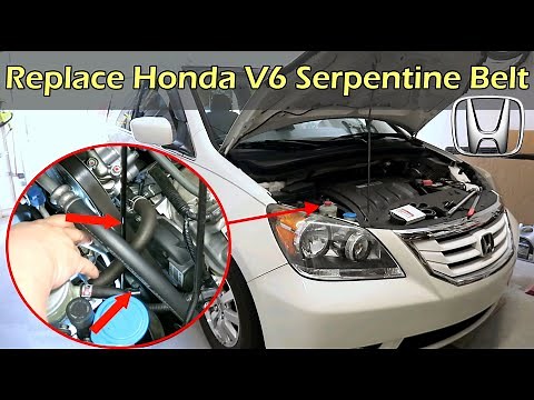 How To Replace Honda V6 Serpentine Belt - Odyssey Pilot Ridgeline MDX