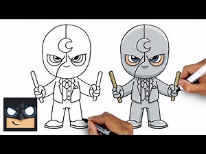 How To Draw Mr.Knight | Moon Knight Tutorial (Step by Step) - Videos For Kids