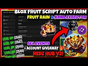 New Script Blox Fruit Mobile REDZ HUB NO KEY🔥 FRUIT RAIN, AUTO FARM, SEA EVENT, RAID + KRNL EXECUTOR