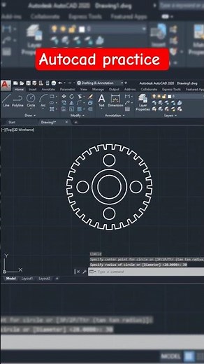 AutoCAD 2D Mechanical Drawing | Easy Practice Exercise for Beginners