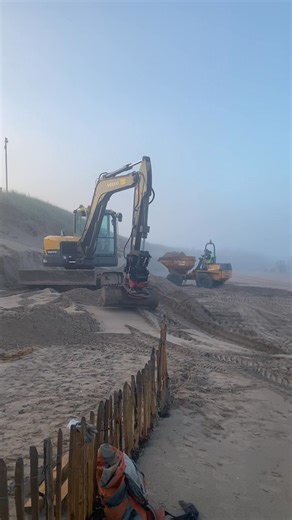Sand dune restoration An early start in foggy conditions to our latest restoration. Up on the estuary side at Outhead at the very top of West Sands beach we are moving beach sand back into the dune system here. This is in response to storm damage over the summer and Storm Amy. Thanks to our brilliant greenkeeping teams, guys from both Jubilee and Eden teams, for making this happen. We monitor, set up the project and organise any necessary administrative and environmental requirements but it’s th