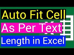 How To Auto Fit Cell as per Text Length in Excel