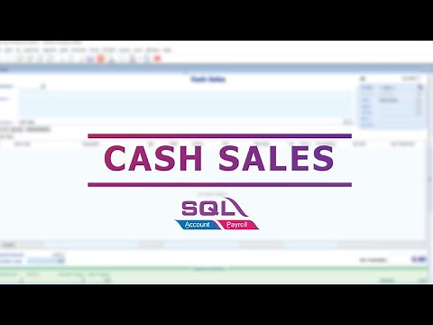 Cash Sales - SQL Accounting Software