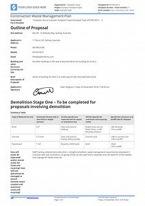 Construction Waste Management Plan Sample: Use this plan for free