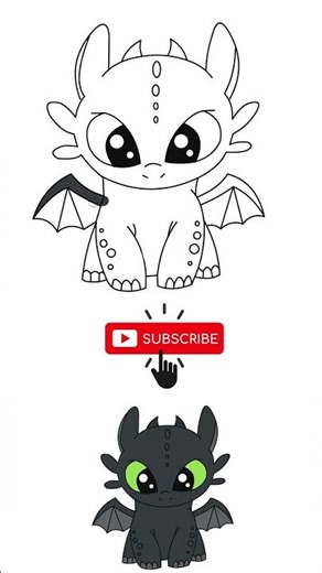 How to Draw a Cute Toothless Dragon 🐉 | Easy Art Tutorial for Kids #shorts #kidsart #drawing #howto