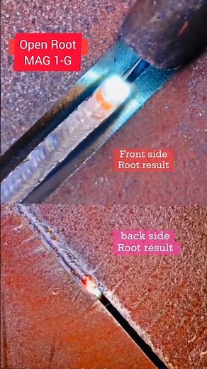 GMAW /MAG welding 1g position. open Root .