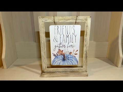 Friends & Family Gather Here Fall Pumpkin Sign Dollar Tree DIY