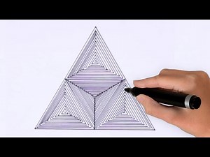 How To Draw Geometric Triangle art ! 3d Drawing Art ! Optical illusion ! Spirograph Tutorial