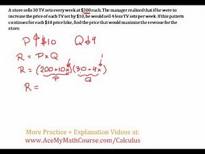 Revenue Maximizing #2 - Optimization Word Problem (Calculus) - SIMPLE explanation!!!