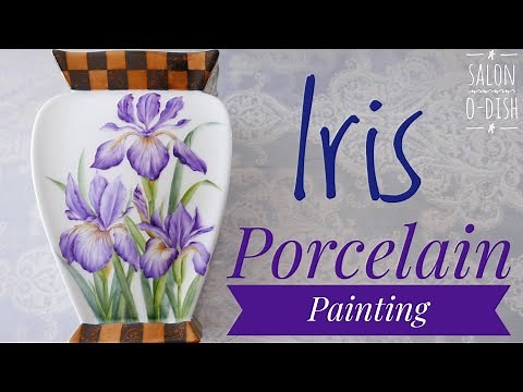 【How to paint Iris】上絵付けTutorial【アイリスの描き方】最初から最後の金彩までStep by Step #16