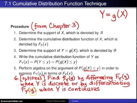 Cumulative distribution function technique