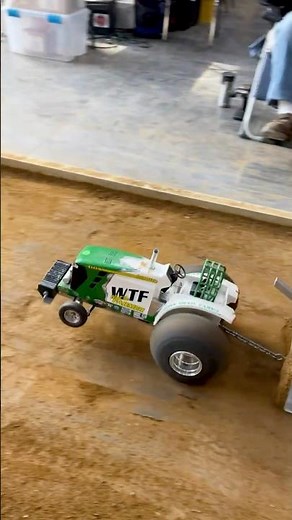 Custom built radio control super stock tractors pulling at the Worlds