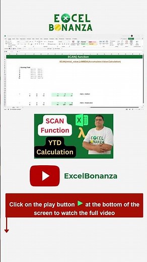 SCAN function in Excel : Easy YTD and Running Totals!