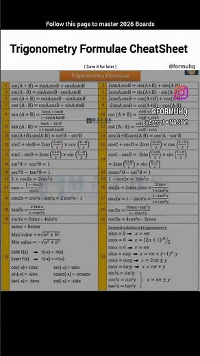 main formula of 10th maths