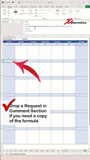 Dynamic Monthly Calendar With Statutory Holiday In Excel - PART 1 - Excel Tips and Tricks
