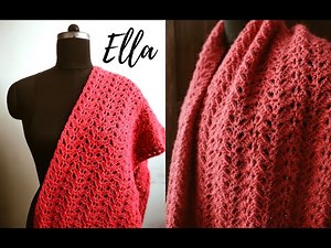 Rectangular crochet shawl with a beautiful stitch pattern | beginner friendly