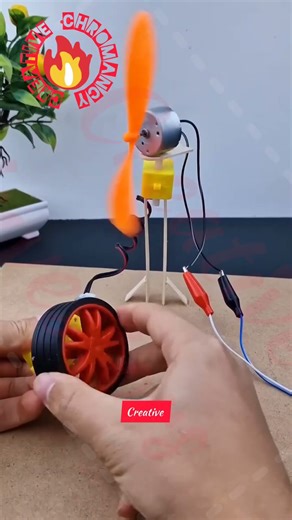 Power Generation Experiment! Spinning Wheel with Generator to Produce Electricity & Run a Fan #diy