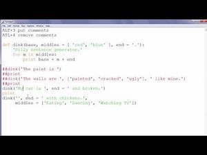 How to put and remove (multiline) comments in Python IDLE