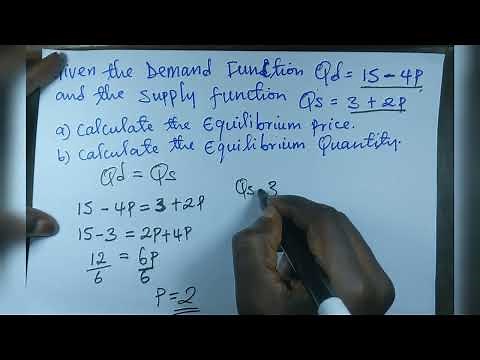 How to calculate equilibrium price and equilibrium quantity. ( Using demand and supply function)