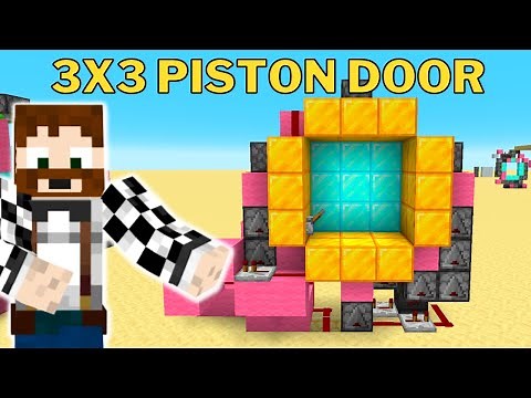 ULTIMATE EASY Redstone Minecraft 3x3 Piston Door Tutorial