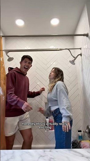 I surprised my wife with a DUAL SHOWER HEAD! 💦 #couple #relationships