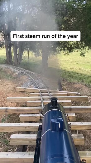 Glad to be back in steam season. #traintok #railway #train #livesteam #steamlocomotive #steam #coal #fyp #foryou #blue #spring