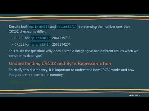 Understanding the CRC32 Discrepancy: np.int64(1) vs np.int32(1) in Python
