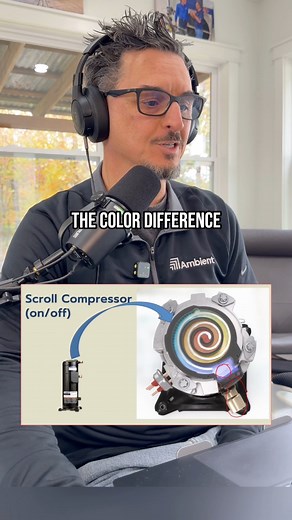 In this video, we break down how a standard scroll compressor works using a simple cutaway and animation. See how refrigerant moves from low-pressure suction to high-pressure discharge through the scroll plates that make compression happen. Learn more at HVAC On Air (YouTube). #hvaclife #hvactechnician #hvac #hvacservice | Tony Mormino