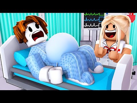 Giving birth to a baby in Roblox Maple Hospital