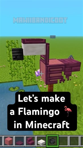 How to build a Flamingo 🦩 Minecraft #ps5 #minecraft #minecraftmemes #minecraftbuilding #xbox #play