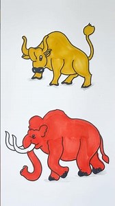 How to draw a cute mammoth ✨ #drawing #art #shorts