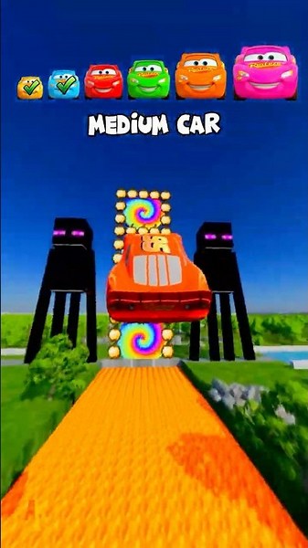 🍎 Tiny Car vs Rainbow Portal… and Turns ULTRA HUGE! 🍎 #shorts #beamngdrive