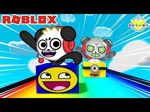 Ride a Box Down Stuff in ROBLOX Let’s Play ! Combo Panda Vs Robo Combo