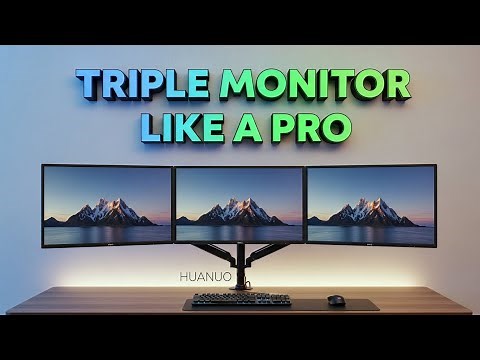 How to Get a Professional Workstation! (Triple Monitor Mount Tutorial) | HUANUO