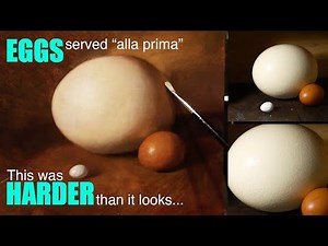 OIL PAINTING TUTORIAL FOR BEGINNERS: Painting a simple Egg (x3) ALLA PRIMA style!