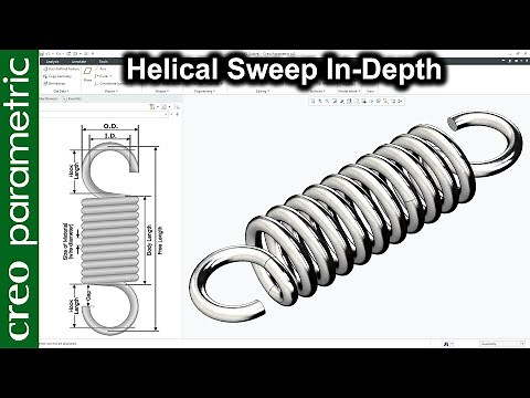 Helical sweep in depth with multiple spring examples in Creo Parametric