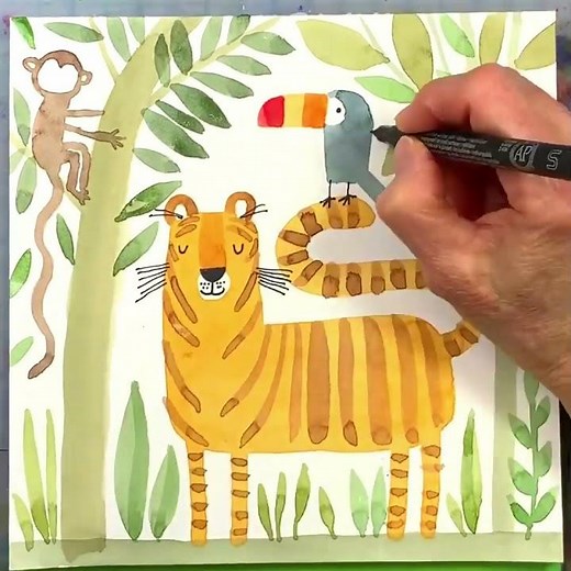 How to Watercolor Paint Jungle Animals