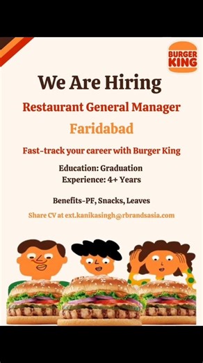 Hiring Updates at Burger King #jobs #job #hiring #upjobalert