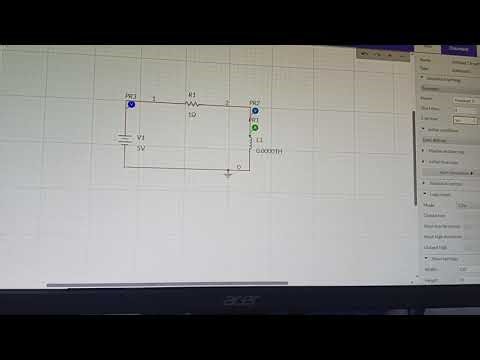 Transient analysis of a RL series circuit using Multisim Live