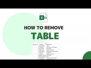 How to Remove a Table in Excel without Losing Data